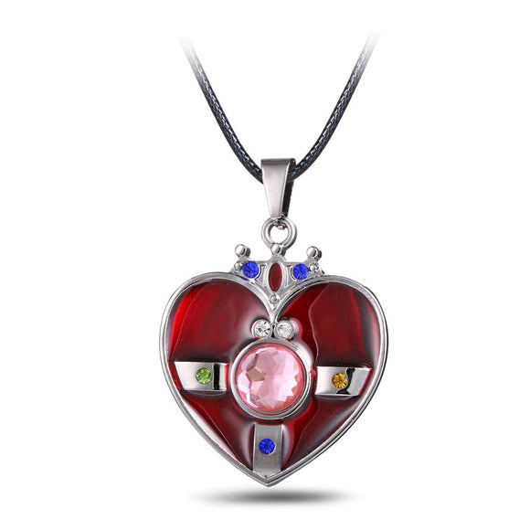 Ainme Online Sailor Moon Heart With Rhinestone Rope ChainJewellery Necklace